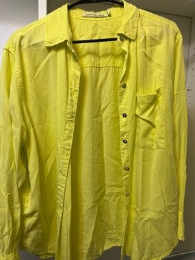 Calvin Klein Jeans Neon Yellow Long-Sleeve Button Shirt